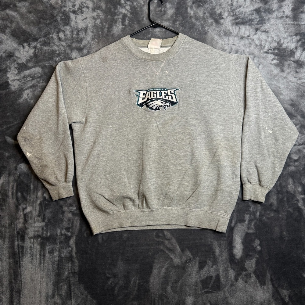 Vintage Y2k NFL Philadelphia Eagles Pullover Gray Sweater Size Large